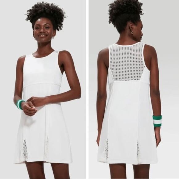 Tuckernuck | Victoria White Active Mesh Plus Size Pleated Active Tennis Dress - Picture 12 of 12